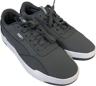Puma Mens Faux Leather Softfoam+ Lace Up Skater Sneaker Shoes In Gray