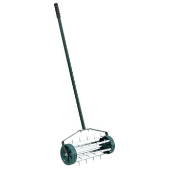 vidaXL Rodillo De C&eacute;sped Tirado Con Ganchos De Aereador Verde Vidaxl