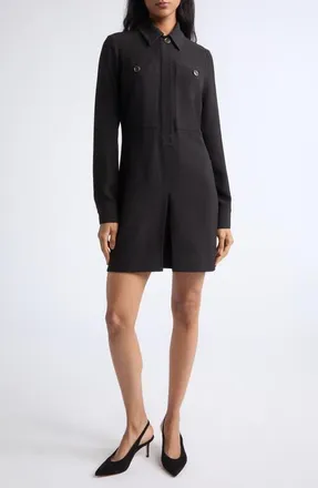 Veronica Beard Pryce Long Sleeve Shirtdress in Black at Nordstrom, Size 10