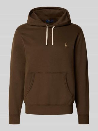 Polo Ralph Lauren Regular Fit Hoodie mit Logo-Stitching in Mittelbraun, Gr&ouml;&szlig;e M