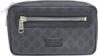 Gucci Black Gray Gg Supreme Canvas Fanny Pack (Pre-Owned)