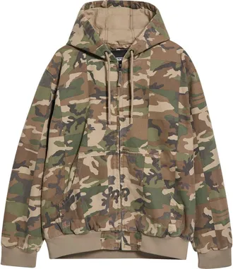 Vans Eli Workwear Canvas Hooded Jacket in Aluminum at Nordstrom, Size Xx-Large