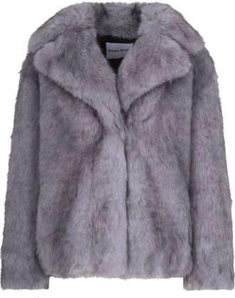 Stand Studio Valentina Short Coat In Pigeon Grey With Hidden Pockets