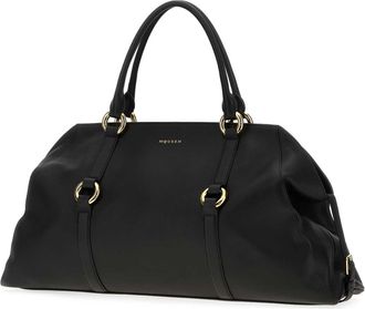 Alexander McQueen Mens Maxi Top Handle Bag Black Calf Skinbrass