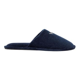 Emporio Armani Slipper met gesloten neus en open hiel - Heren - Schoenen - Blauw - Maat: 43 EU Leer