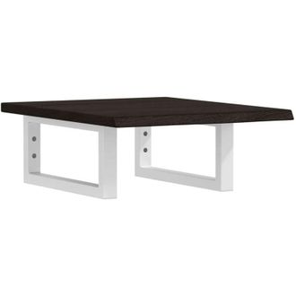 vidaXL Vidaxl - Estante De Lavabo De Pared De Acero Y Madera Maciza De Roble