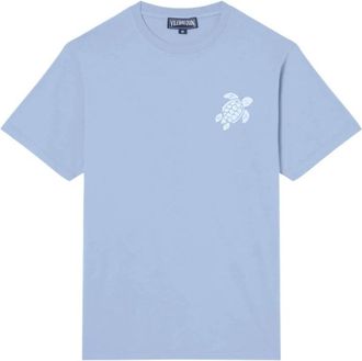 Vilebrequin Big Turtle Embroidery T-shirt - Heren - T-shirts - Blauw - S - Katoen - Tops