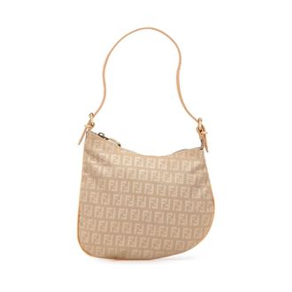 Fendi Pre-owned Shoulder Bags, female, Brown, Size: ONE SIZE Pre-owned Zucchino Canvas Oyster Shoulder Bag