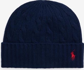 Polo Ralph Lauren Zopfstrickm&uuml;tze aus Merinowolle Pony