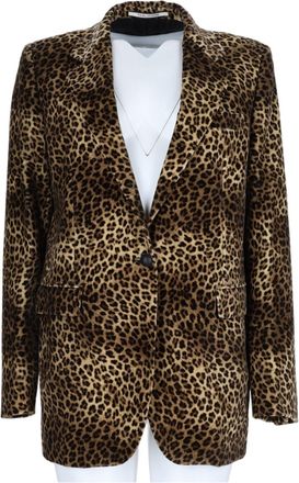 Tagliatore Leopard Print Cotton Blazer