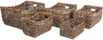 Happimess Aria Handwoven Water Hyacinth Nesting Storage Baskets with Handles in Brown at Nordstrom