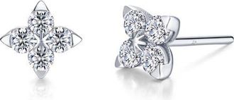 Lafonn Trillium Simulated Diamond Stud Earrings in Silver at Nordstrom