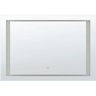 Beliani Beliani - Specchio da Bagno Moderno Rettangolare con Luci led 60 x 80 cm Argento Eyre
