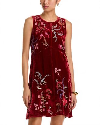 Johnny Was Velvet Tank Dress In Cranberry