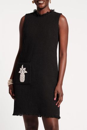 Frances Valentine Twiggy Fringe Pineapple Dress in Black/white at Nordstrom, Size X-Small