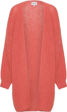 Americandreams Lee Midi Cardigan - Dames - Vesten - Rood - S/M - Wol - Truien & Vesten