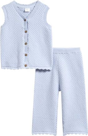 Next Crochet Sleeveless Top & Pants Set in Blue at Nordstrom, Size 3-6M