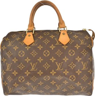 Louis Vuitton Speedy Handbag Monogram Canvas Brown Canvas Handbag (Pre-Owned)