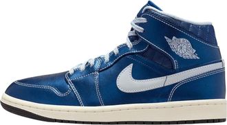 Air Jordan Womens Jordan 1 Mid SE Metallic Blue Quilted