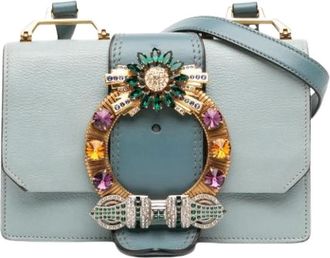 Miu Miu Pre-owned Handbags, female, Blue, Size: ONE SIZE Pre-owned Leather Shoulder Bag