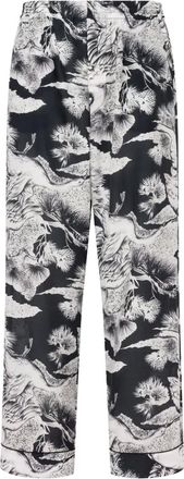 Moschino Broek met bloemenprint - Zwart