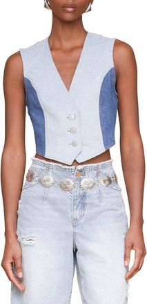 Avec Les Filles Colorblocked Cropped Vest