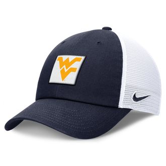 Nike West Virginia Mountaineers Primetime Club Nike Mens College Trucker Adjustable Hat in Blue | NC33044PWVN-D8T