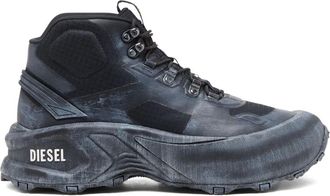 Diesel Cage wandellaarzen met chunky zool - Zwart