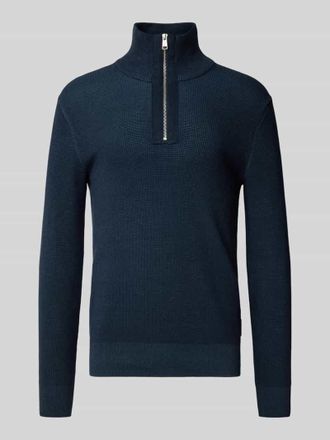 Marc O'Polo Regular Fit Troyer aus reiner Baumwolle in Marine, Größe XXL
