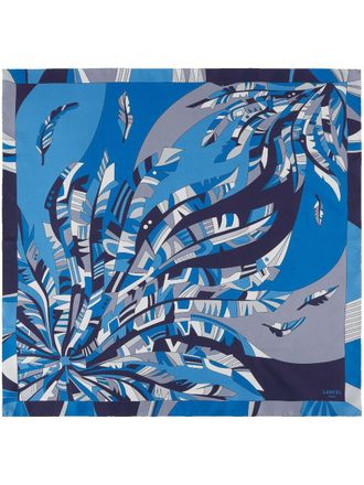 Lancel Arabesque-print silk scarf - Blue