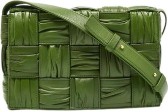 Bottega Veneta Pre-owned Leather Schoudertas - Dames - Vintage Schoudertas - Groen - ONE Size - Leer - Vintage