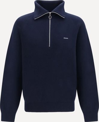 Prada Half-zip wool and cashmere Sweater Male 50