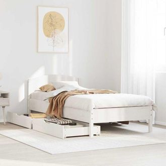 vidaXL Vidaxl - Estructura De Cama Sin Colch&oacute;n Madera De Pino Blanca 90x200 Cm