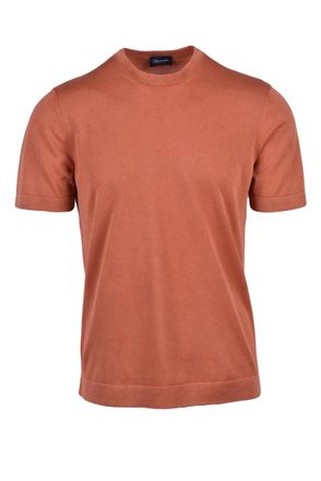 Drumohr Cotton Crewneck Top - Rust