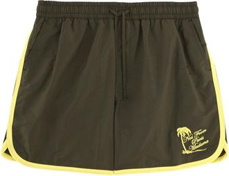 Dr&ocirc;le de Monsieur Brown Polyamide Embroidered Swim Shorts