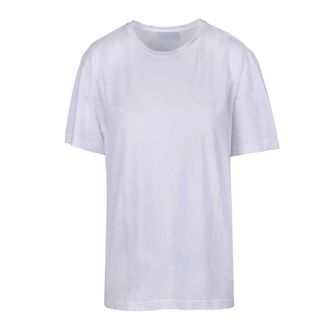 Dondup T-Shirts, female, White, Size: L Crew Neck Regular T-shirt