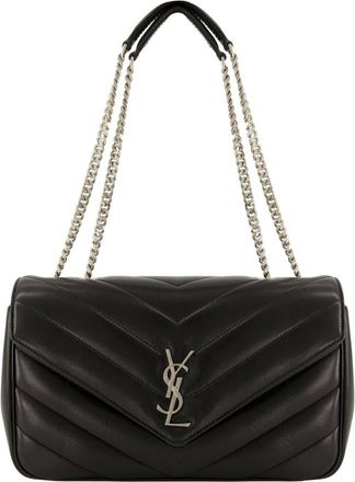 Saint Laurent Tassen, Dames, Zwart, ONE Size, Leer, Loulou Medium Matelass&eacute; Schoudertas