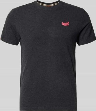 Superdry Regular Fit T-Shirt mit Logo-Stitching in Black, Gr&ouml;&szlig;e XXXL