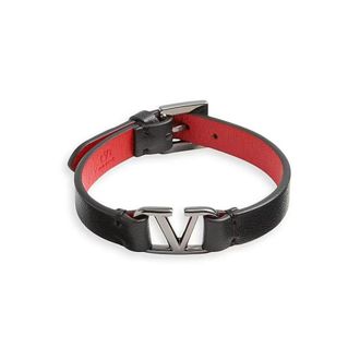Valentino Bracelets, male, Multicolor, Size: ONE SIZE V Logo Signature Leather Bracelet