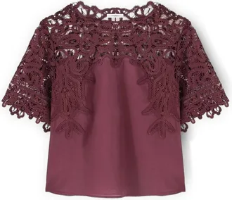 Motivi Dames, Blouses & Shirts, Paars, Maat: 2XS Katoen