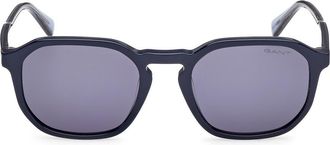 GANT Geometric Sunglasses in Shiny Blue /Blue at Nordstrom Rack