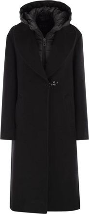 Fay Double-Front Coat - Dames - Mantel - Zwart - 2XS - Wol - Jassen