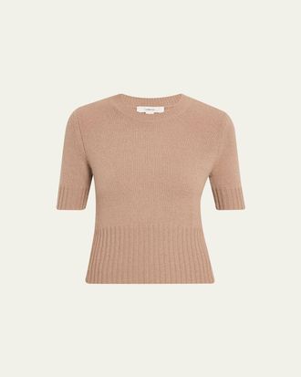 Vince Wool & Cashmere Short-Sleeve Sweater
