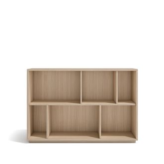 HERDASA Estanter&iacute;a Librer&iacute;a, Colecci&oacute;n Nack, Con 2 Niveles De Altura En Melamina Color Nogal Claro