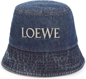 Loewe Hats, female, Blue, Size: S Paulas Ibiza Denim Bucket Hat