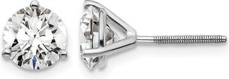 Diamond2Deal 14k White Gold 2 ctw Lab Grown Diamond Stud Earrings Screwback