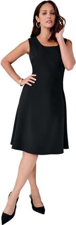 Jessica London Bi-Stretch Fit And Flare Dress in Black at Nordstrom, Size 24