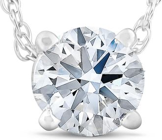 Pompeii3 3/8 Ct Floating Diamond Solitaire Pendant in 14k White or Yellow Gold