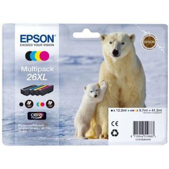 Epson Polar Bear Multipack 26xl 4 Colores (etiqueta Rf)