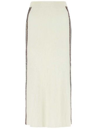 Chlo&eacute; side-stripe pencil skirt - Neutrals
